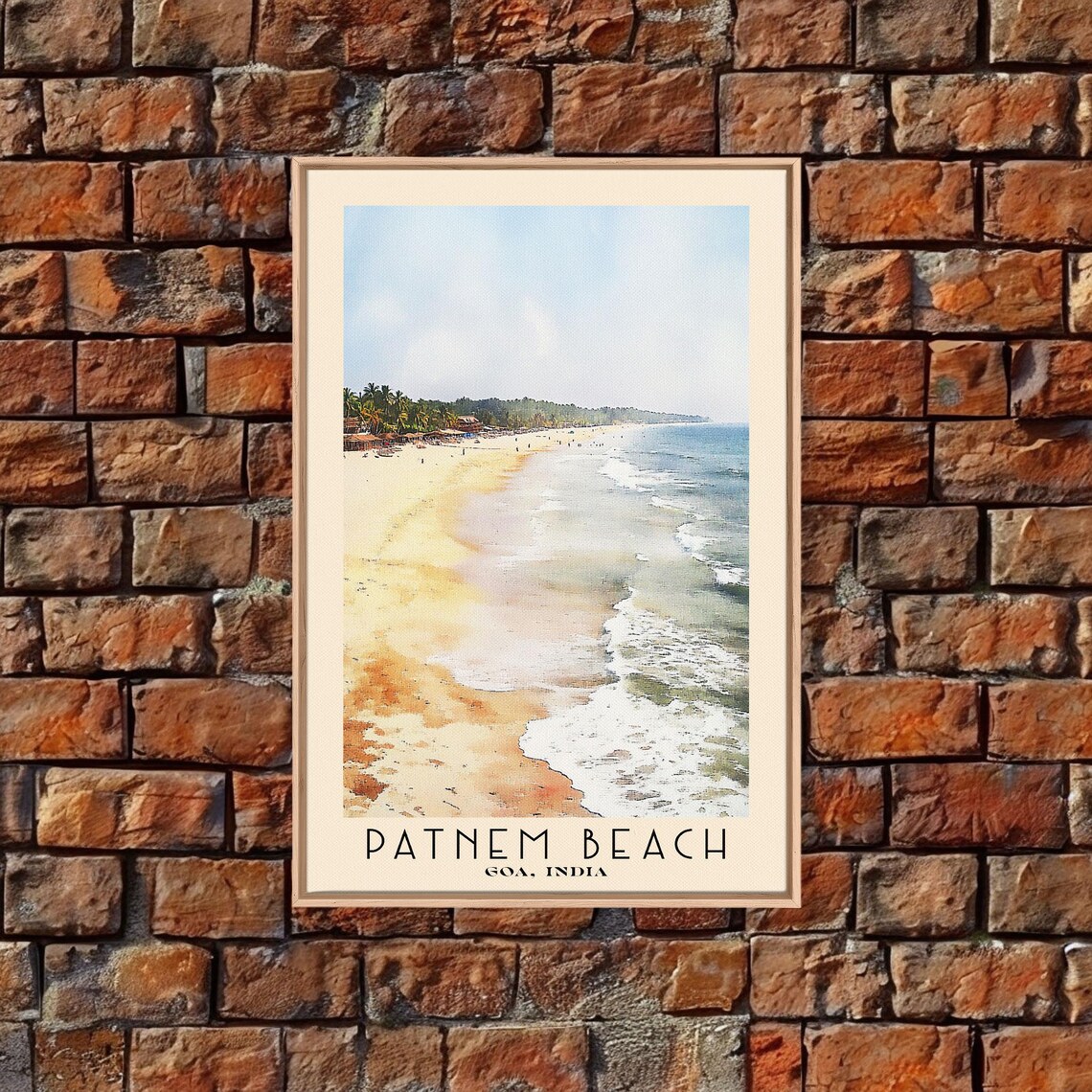 Patnem Beach Goa India Golden Shore Palms Beach Shack Surf Poster - Image 4