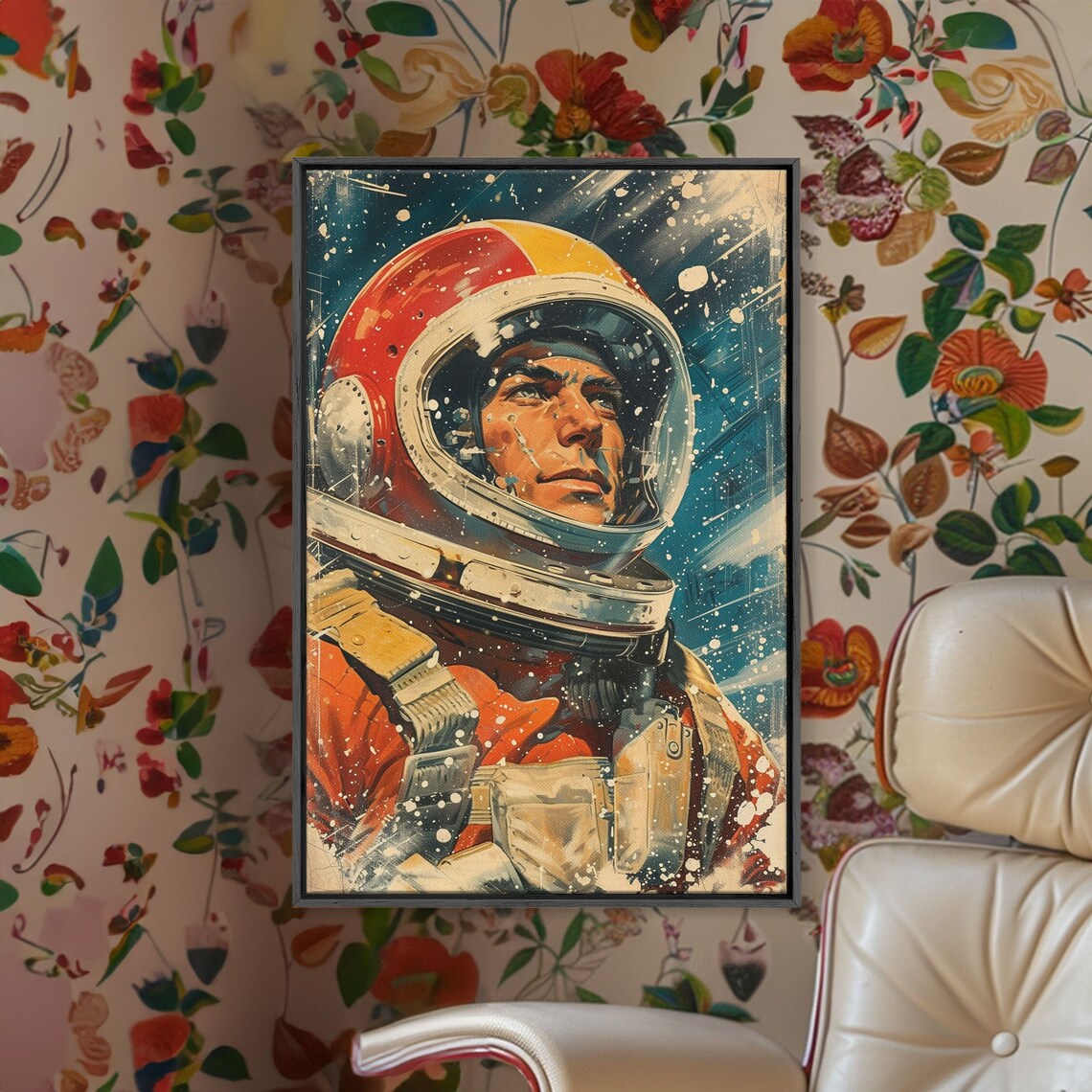 Retro Soviet Space Age Astronaut Art Print - Image 3