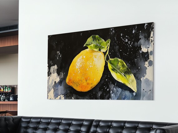 Lemon Painting Print Kitsch Kitchen Decor Eclectic Wall Art Gift For Someone Who Is Very Random But Likes Lemons Like Me