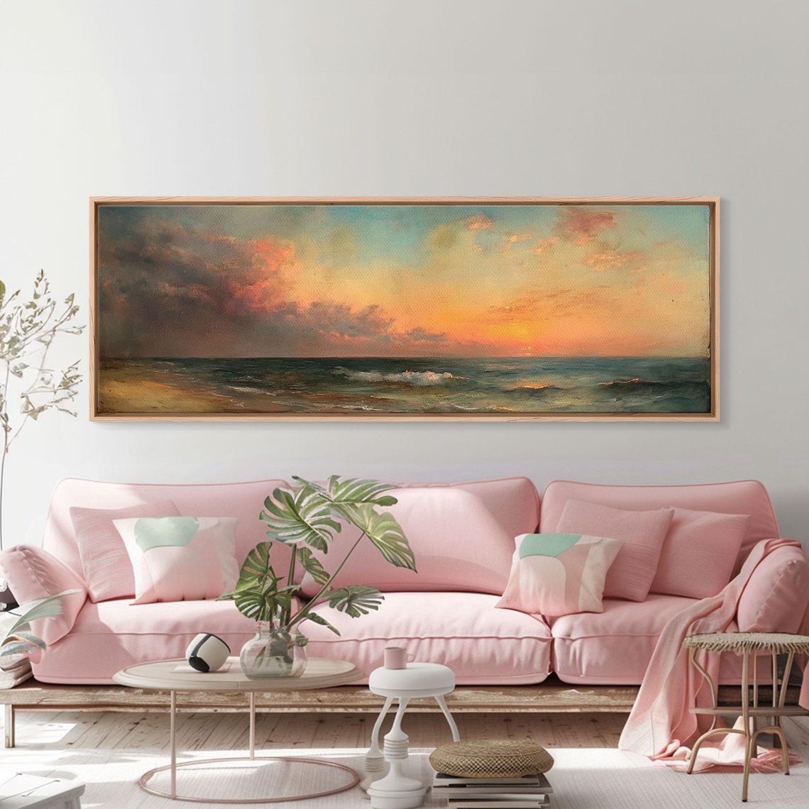 Ocean Sunset Seascape Golden Horizon Clouds Calm Travel Poster - Image 3