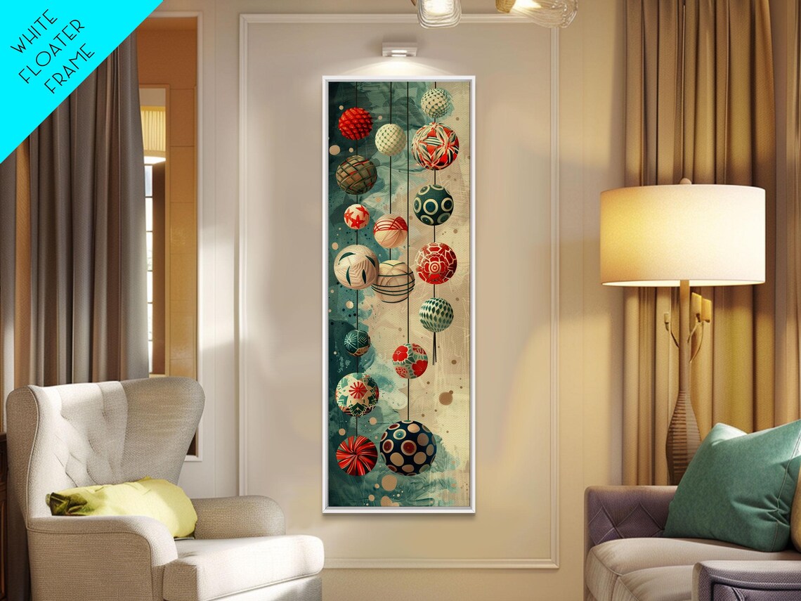 Hanging Japanese Lantern Balls Colorful Ornaments Tall Art Poster - Image 4