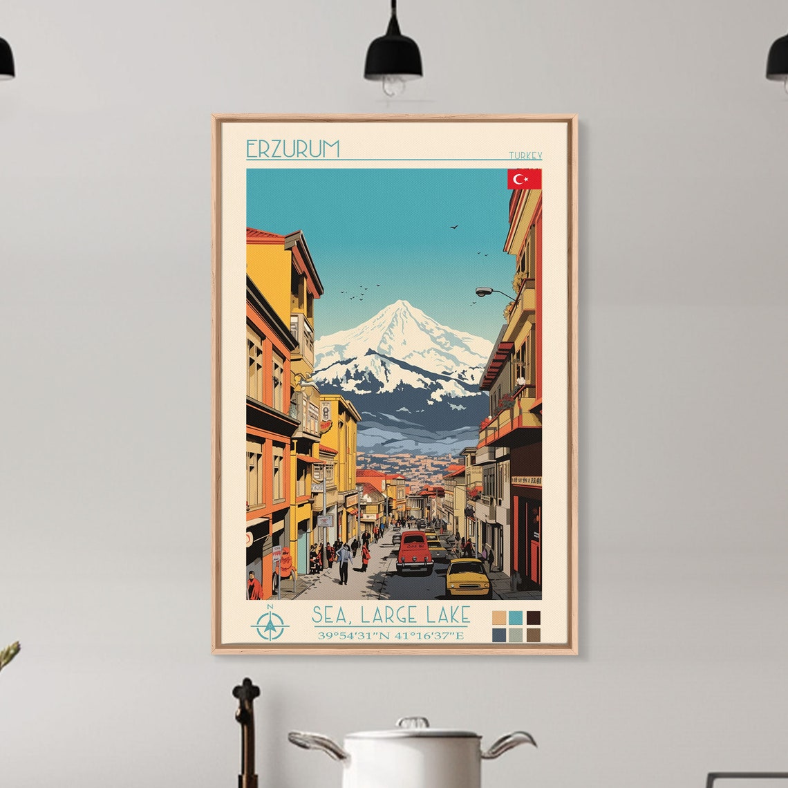 Erzurum Turkey Street To Snow Capped Mountain Peak View Poster - Image 5