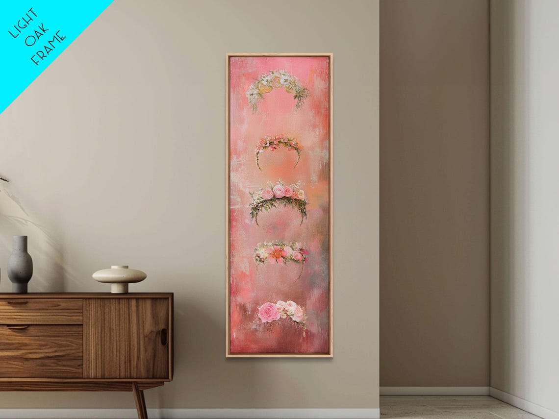 Delicate Floral Crowns Stack Rose Blossom Watercolor Art Poster - Image 6