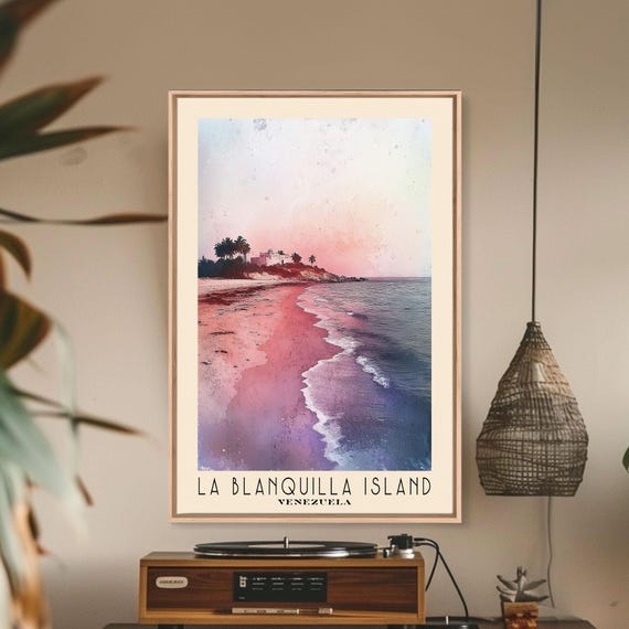 La Blanquilla Island Venezuela Watercolor Print Vacation Gift Venezuela Wall Art Beach Painting Beach Decor Beach Or Lakehouse Art
