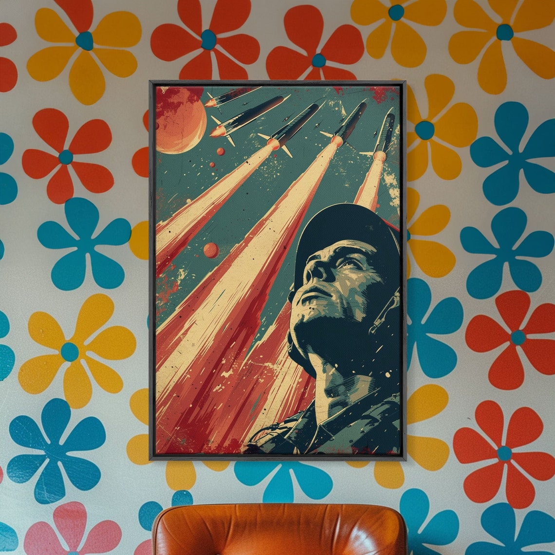 Retro Rocket Launch Cosmonaut Vintage Space Propaganda Poster Print - Image 4