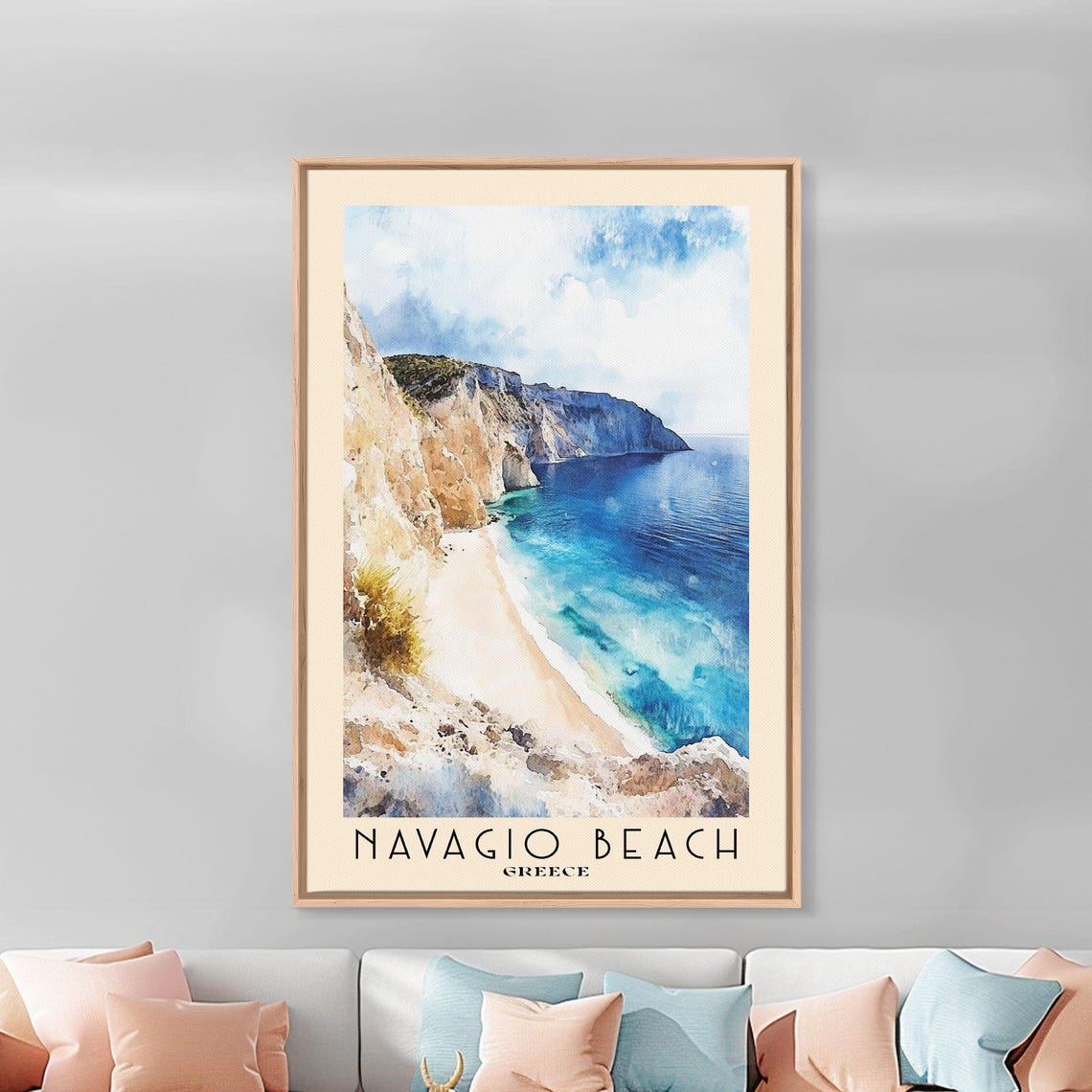 Navagio Beach Greece Shipwreck Cove Cliffs Turquoise Water Poster - Image 3