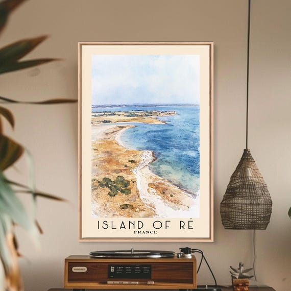 Island Of Re France Watercolor Print Vacation Gift France Wall Art Vacation Wall Art Vacatation Beach Decor Beach Or Lakehouse Art