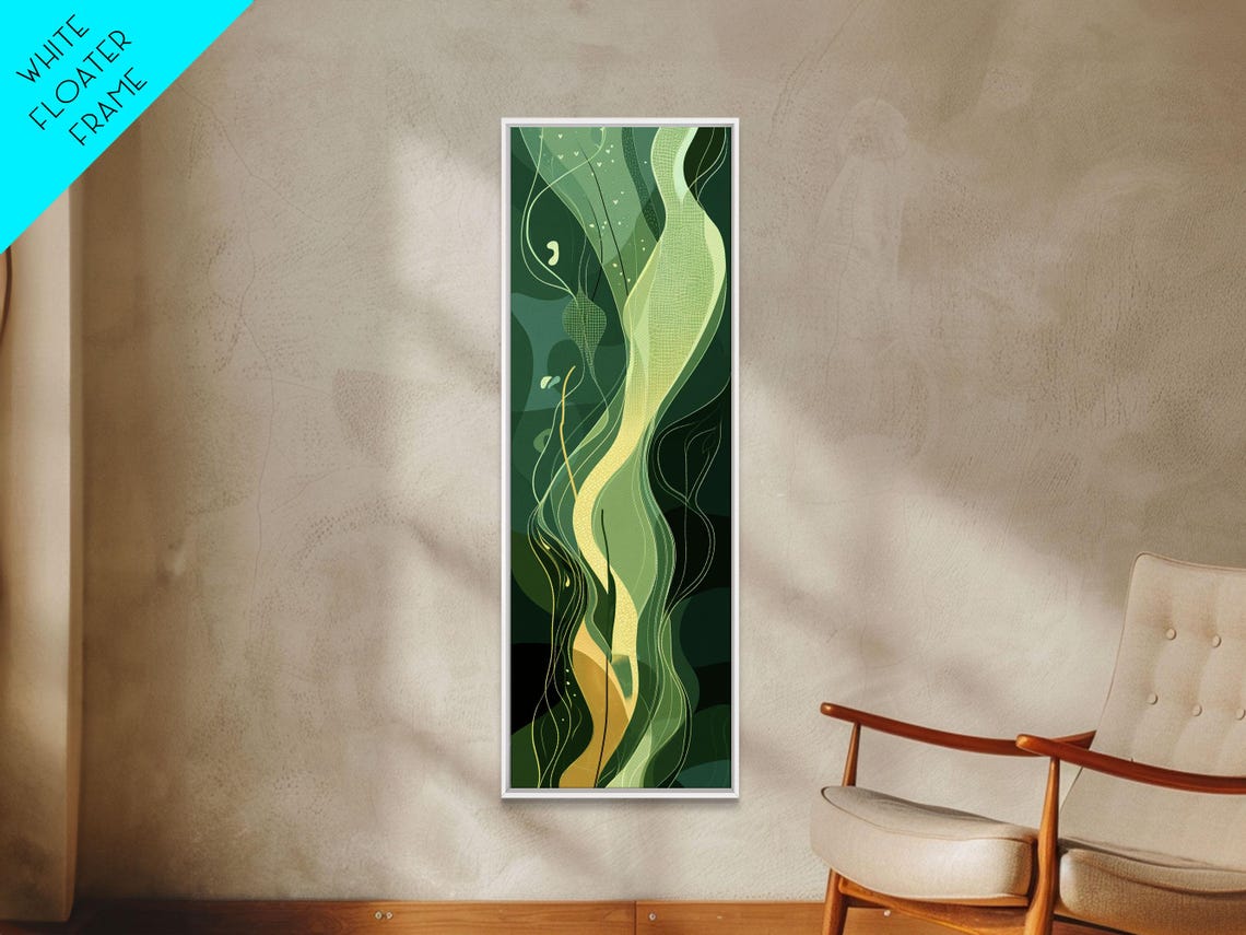 Sage Green Flowing Abstract Botanical Organic Zen Wall Poster