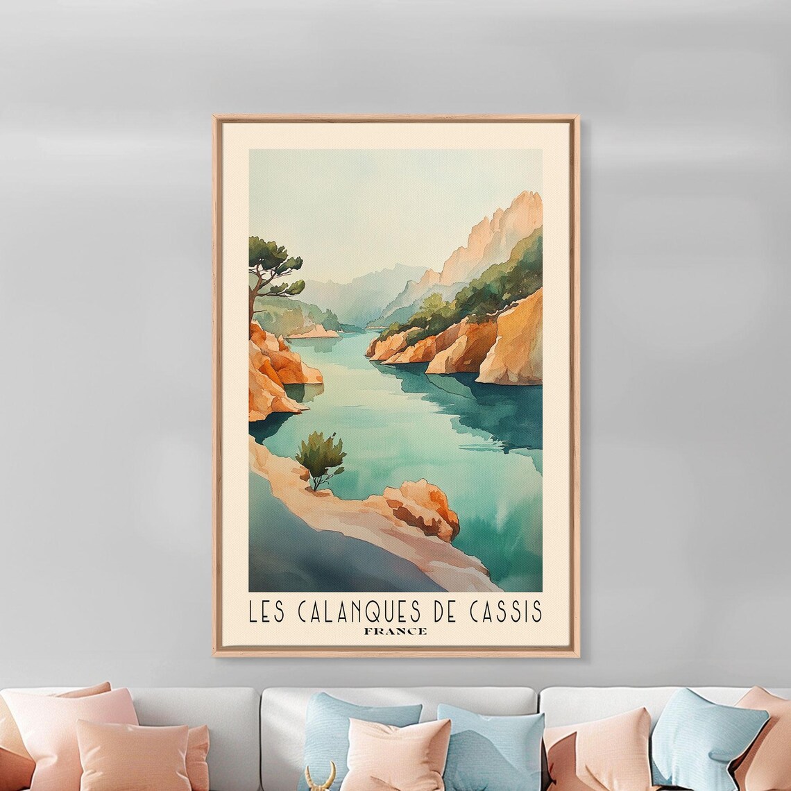 Les Calanques De Cassis France Watercolor Art Print - Image 3