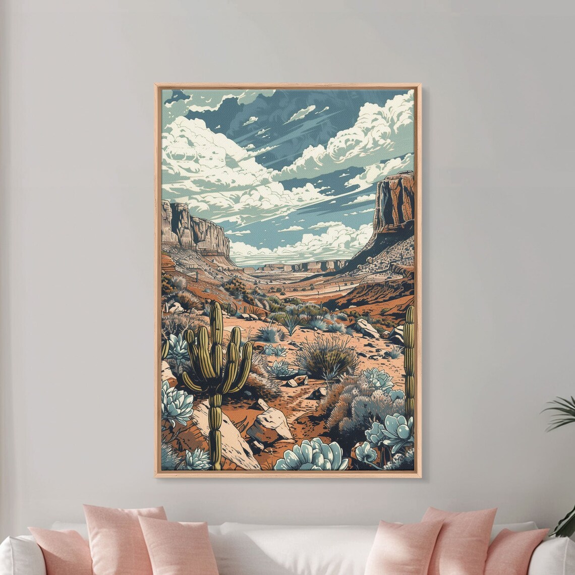 Vintage Western Desert Landscape, Southwest Art Print - Image 2