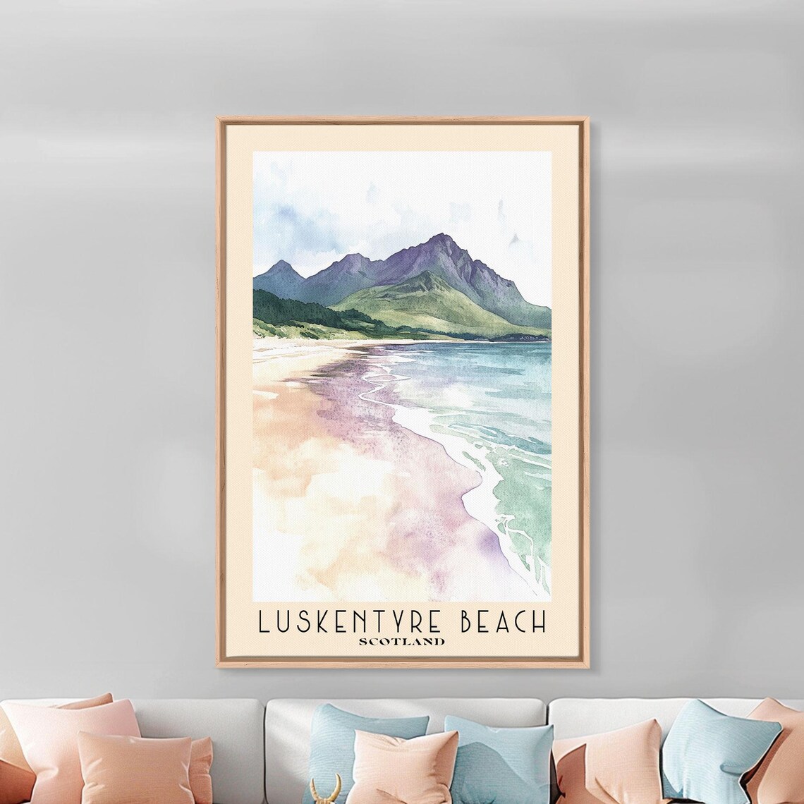 Luskentyre Beach Scotland Pale Sand Turquoise Sea Mountain Travel Poster - Image 4
