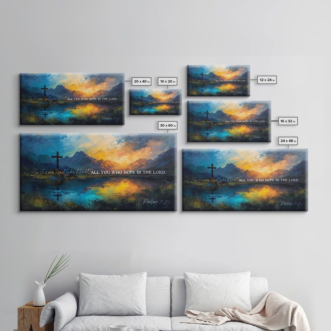 Psalm 31:24 Bible Verse Art Print, Christian Decor - Image 2