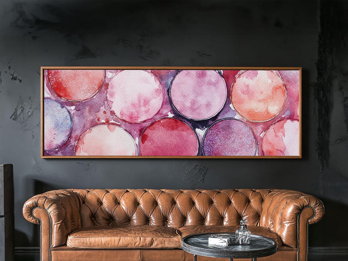 Pink Eyeshadow Palette Watercolor Makeup Glam Vanity Wall Art - Image 5