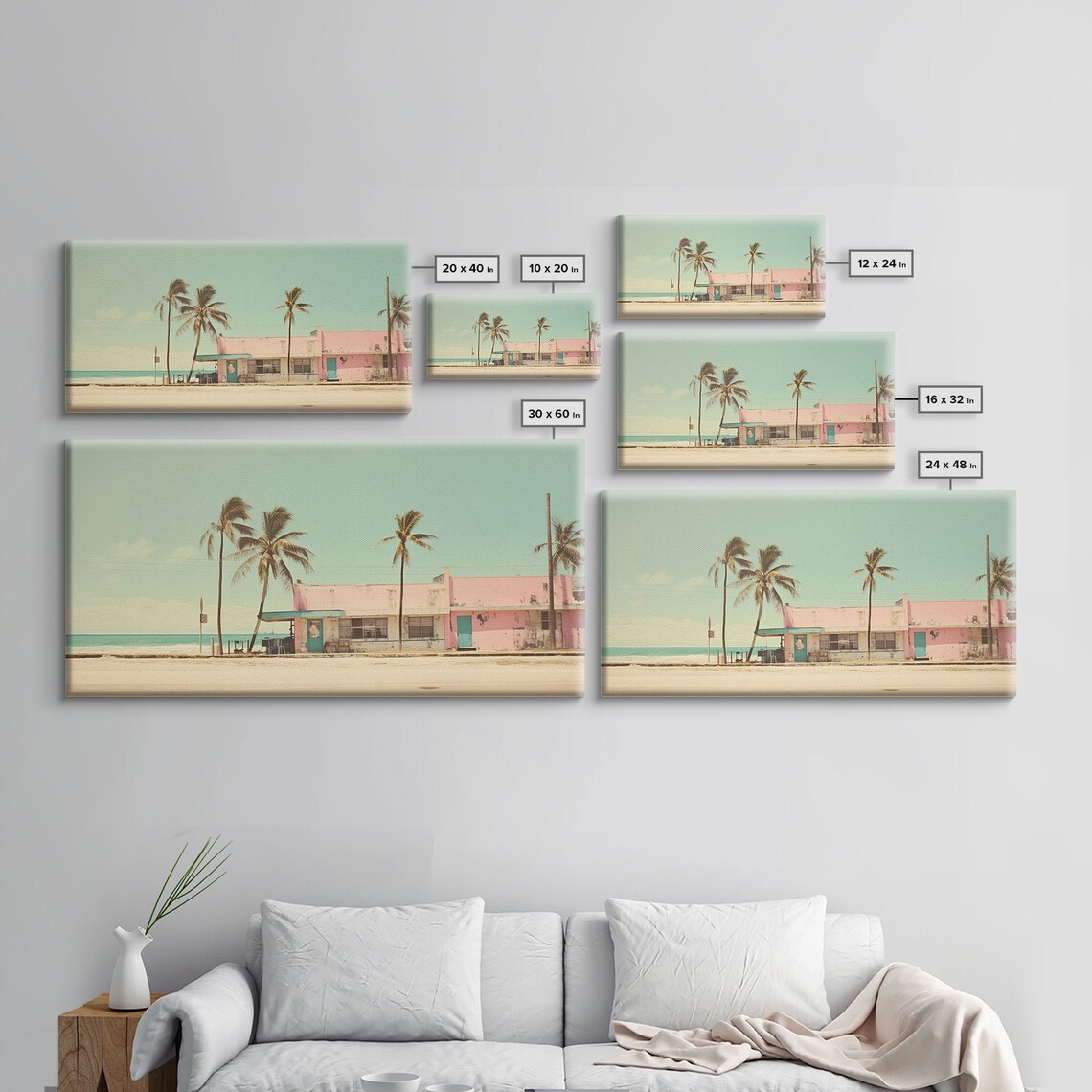 Vintage Florida Beach Photo Art Print, Retro Vaporwave - Image 2