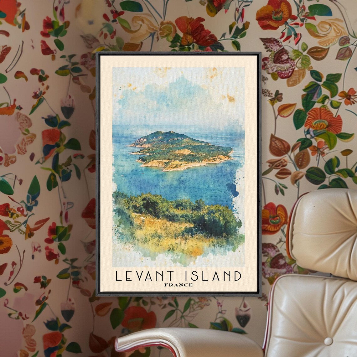 Levant Island France Watercolor Beach Print Vacation Gift France Wall Art Beach Painting Beach Decor Beach Painting - Image 2
