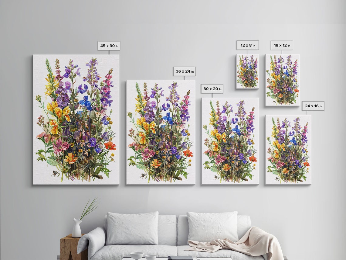 Cute Mothers Day Gift Framed Print Beautiful Wildflowers Painting Floral Decor Botanical Wall Art Framed Kitchen Art - Image 2