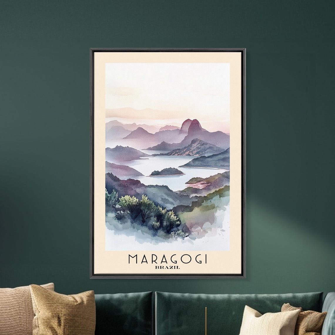 Maragogi Brazil Misty Mountain Bay Layered Hills Dawn Glow Poster - Image 5