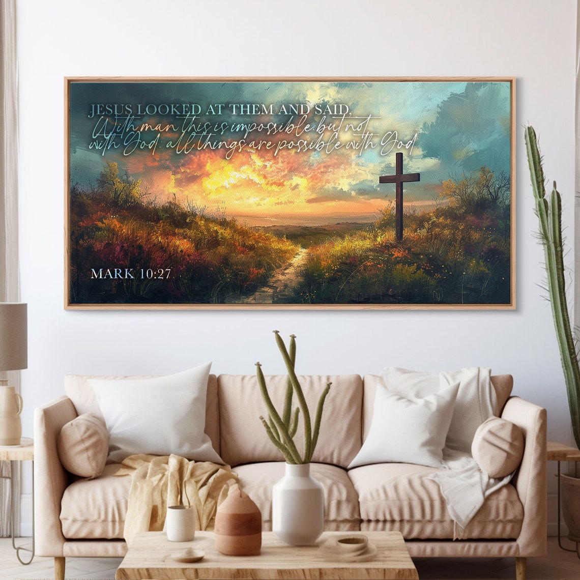 Mark 10:27 Bible Verse, Christian Decor - Image 4