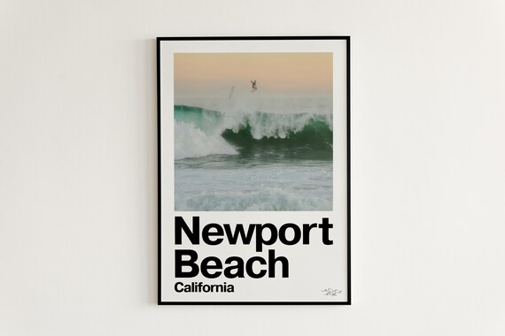 Modern Minimal Newport Beach Surf Poster 18x24 In