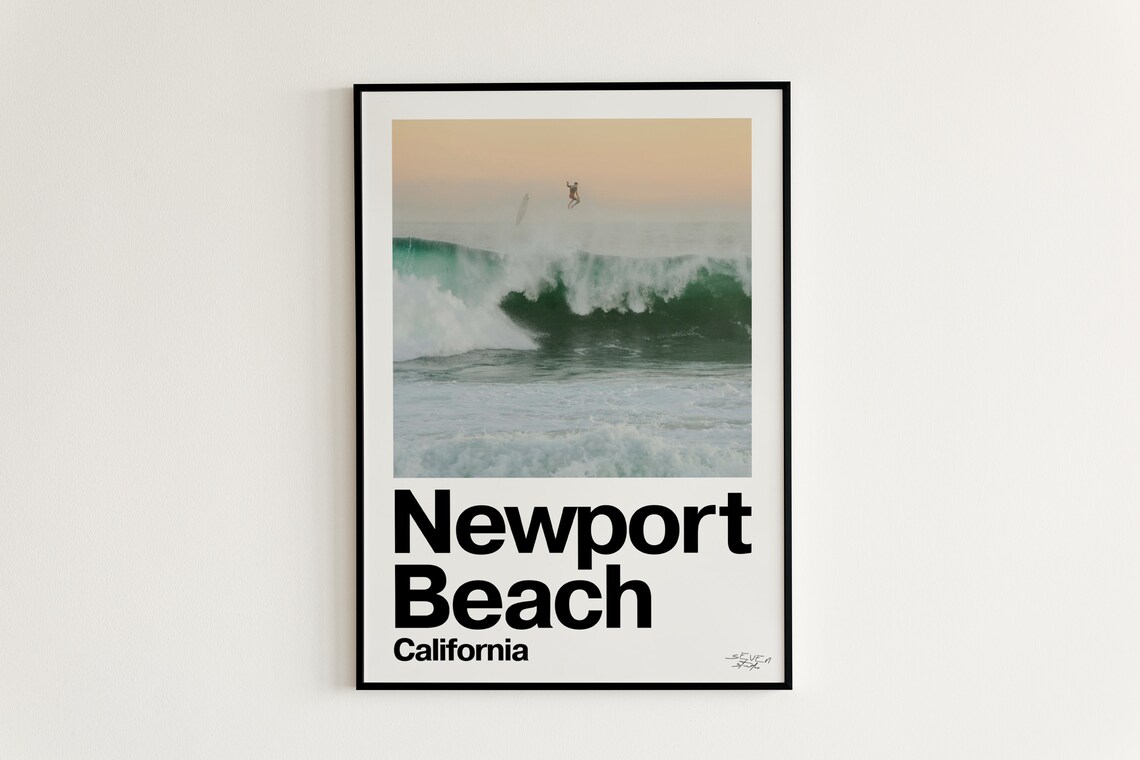 Modern Minimal Newport Beach Surf Poster 18x24 In