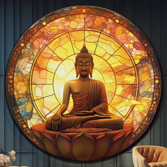 Buddha Wall Art Tempered Glass Wall Art Glass Printing Large Glass Wall Art Round Wall Art Hindu Wall Art Buddha Wall Decor