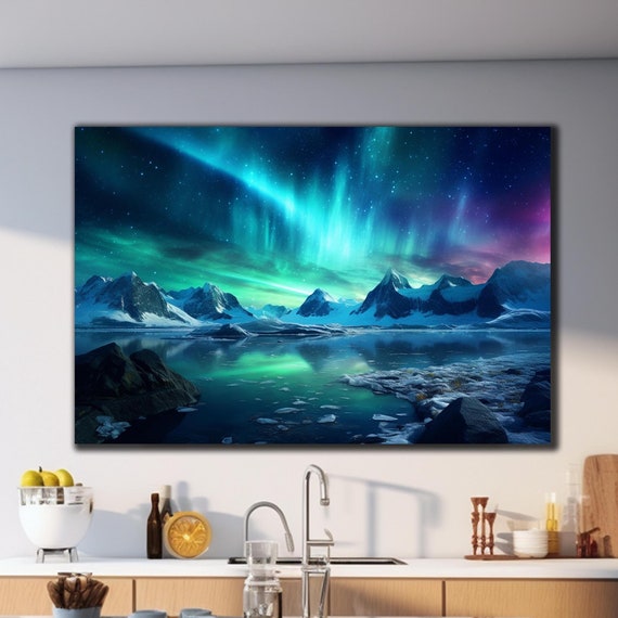 Aurora Tempered Glass Wall Art Northern Lights Home Decor Northern Lights Tempered Glass Northern Lights Wall Art Aurora Wall Decor Art