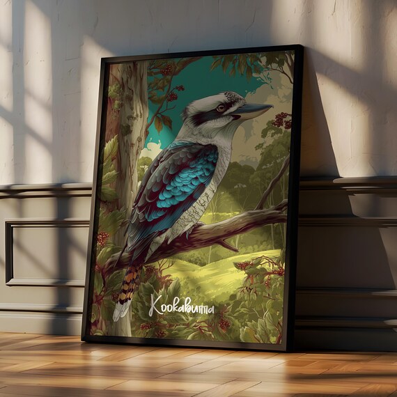 Kookaburra Framed Poster Australian Bird Wall Art For Nursery