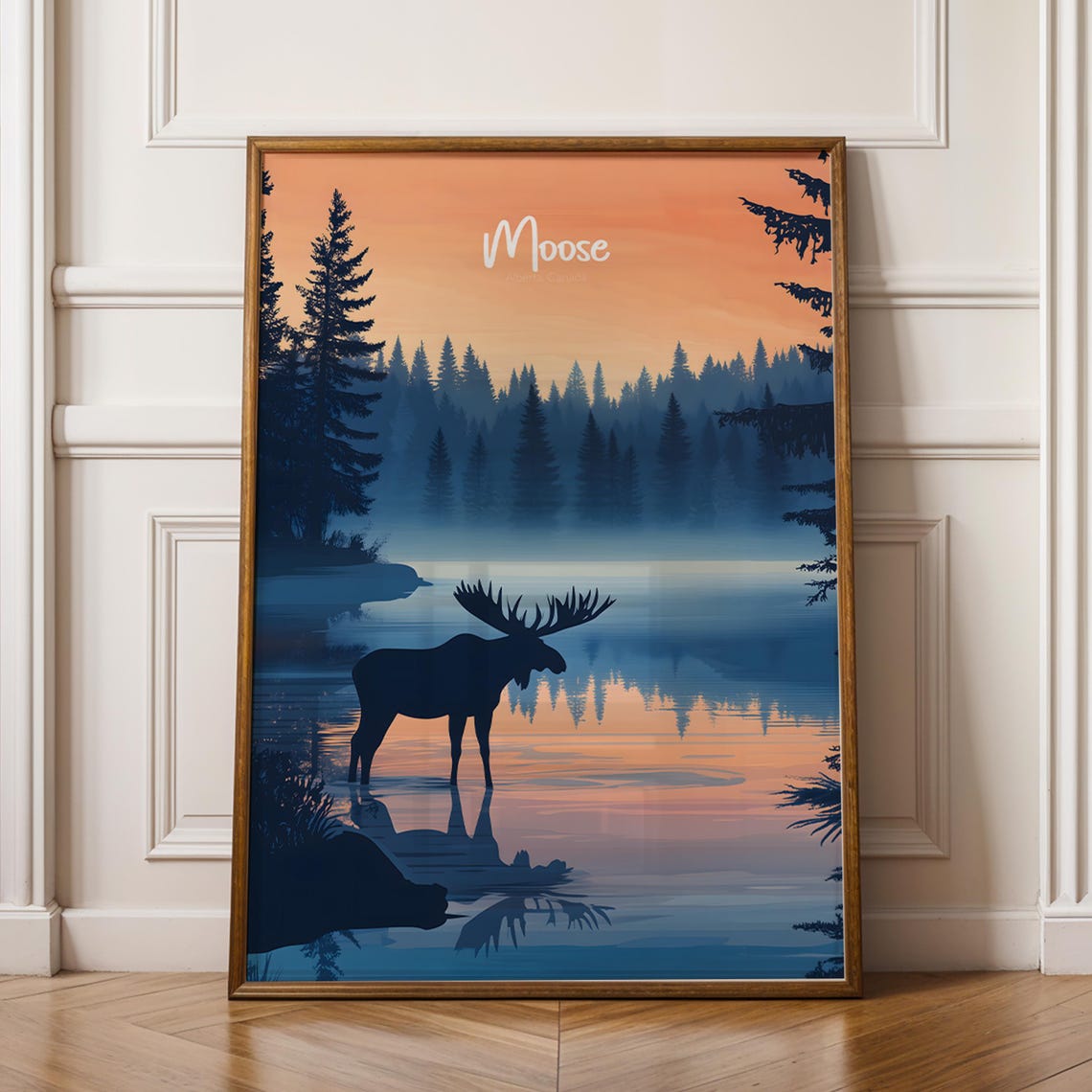 Rustic Moose Wall Art Print Cabin Decor Wildlife Poster