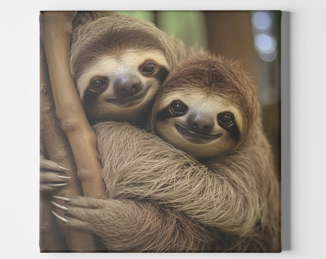 Cute Sloth Couple Poster, Pura Vida Jungle