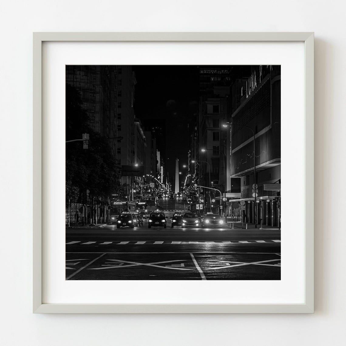 Bustling Streets Of Buenos Aires By Night Wall Art