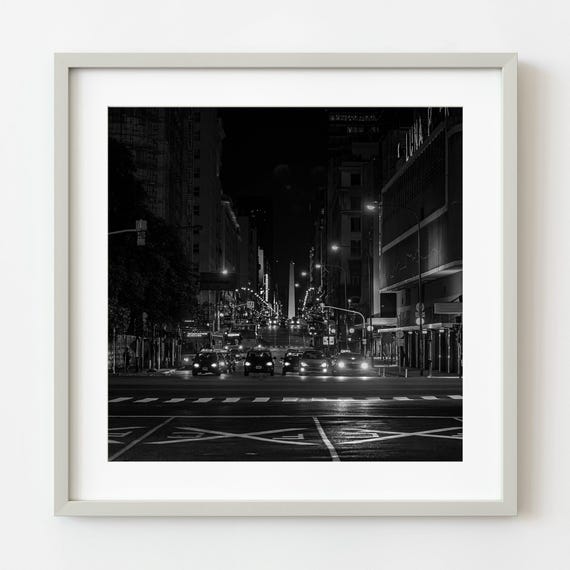 Bustling Streets Of Buenos Aires By Night Wall Art