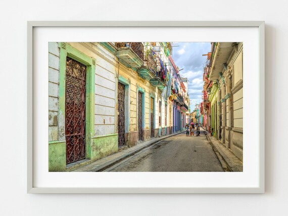Kids Playing On Colorful Colonial Street Travel Photo Poster