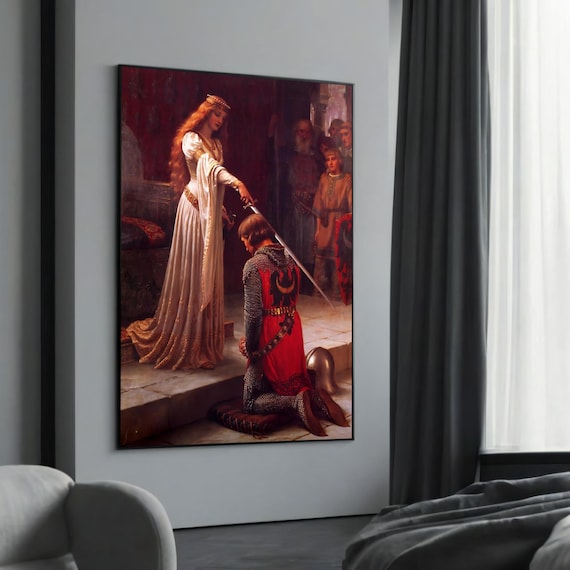 Edmund Leighton The Accolade Royal Queen Knighting Ceremony Poster