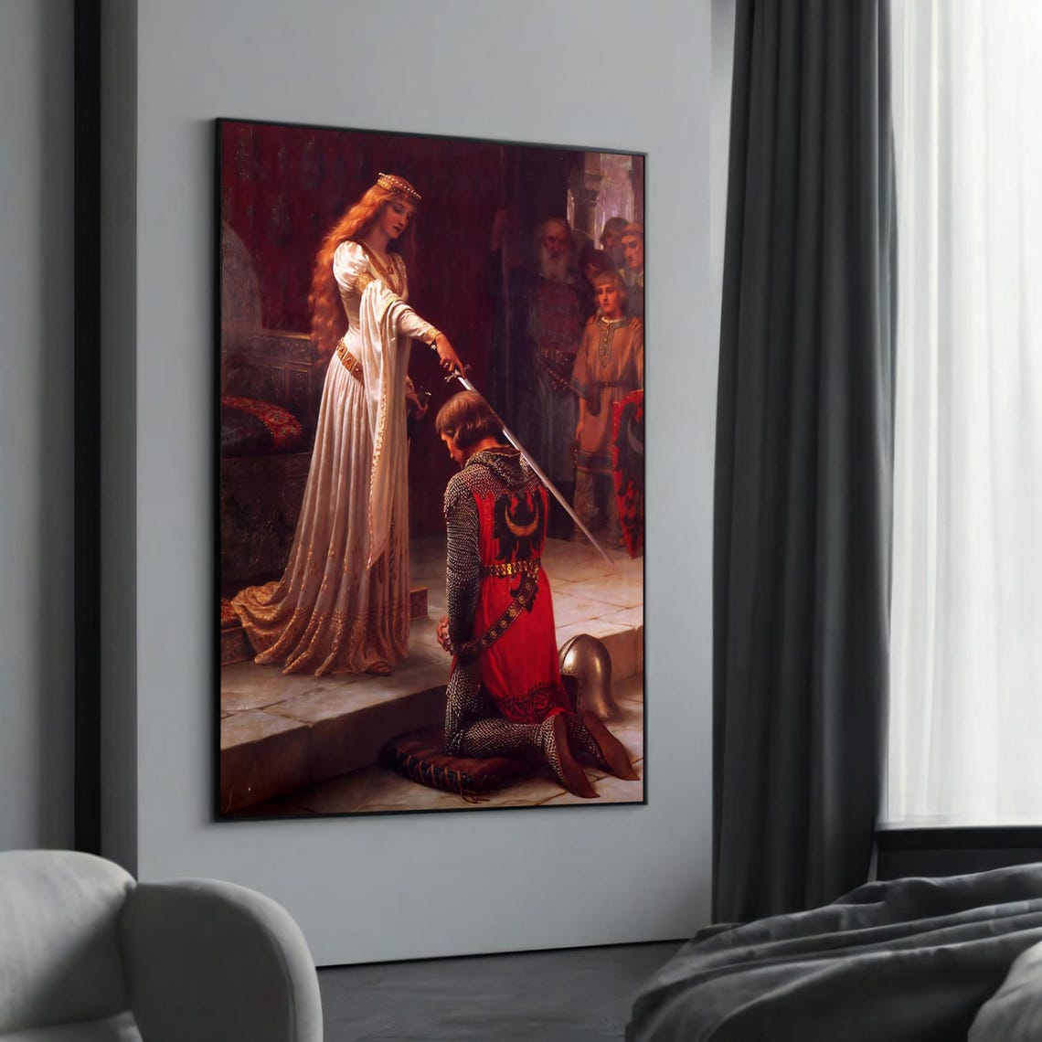 Edmund Leighton The Accolade Royal Queen Knighting Ceremony Poster