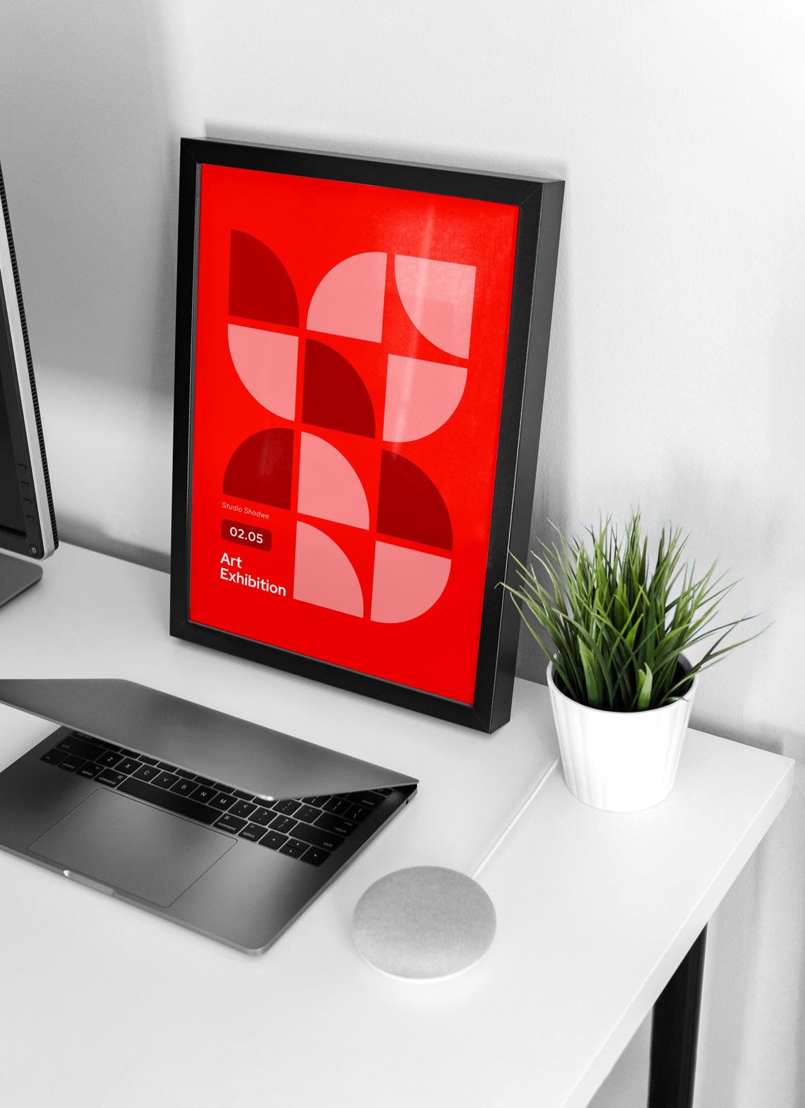 Red Mid Century Modern Geometric Art Exhibition Poster 02.05 Minimal - Image 3