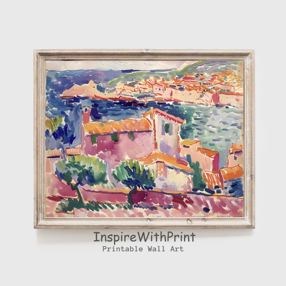 Matisse Landscape Painting Coastal Henri Inspired Art Pastel Abstract Print