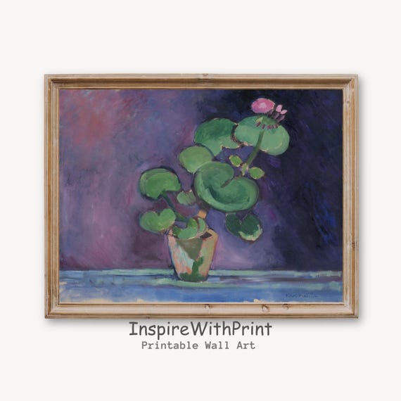 Henri Matisse Print Still Life Painting Pastel Wall Art Eclectic Abstract Plant Vase