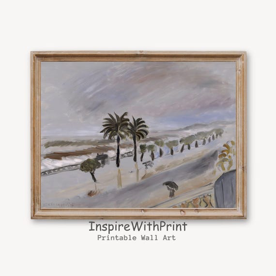 Henri Matisse Print Vintage Coastal Landscape Painting Wall Art Muted Color Neutral Beach