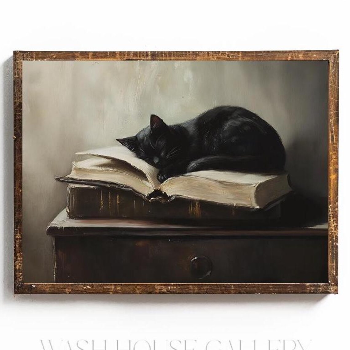 Black Cat Dark Academia, Vintage Book Art Print - Image 3
