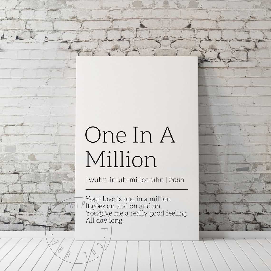 One In A Million Aaliyah Love Song Lyric Definition Minimalist Poster - Image 5