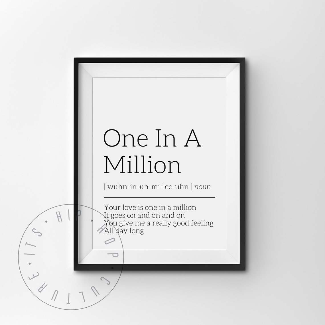 One In A Million Aaliyah Love Song Lyric Definition Minimalist Poster - Image 6
