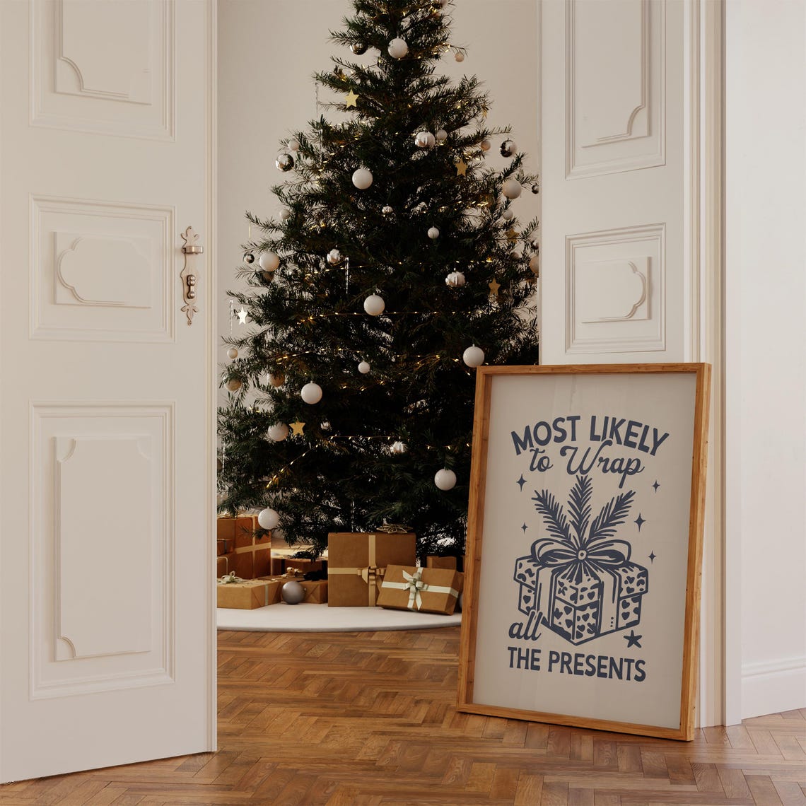 Most Likely To Wrap All The Presents Cute Christmas Gift Poster - Image 2