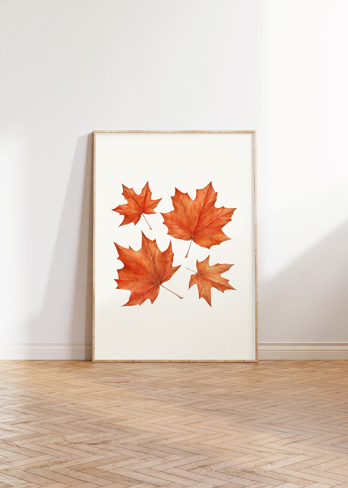Scattered Watercolor Maple Leaves Autumn Botanical Art Poster - Image 2