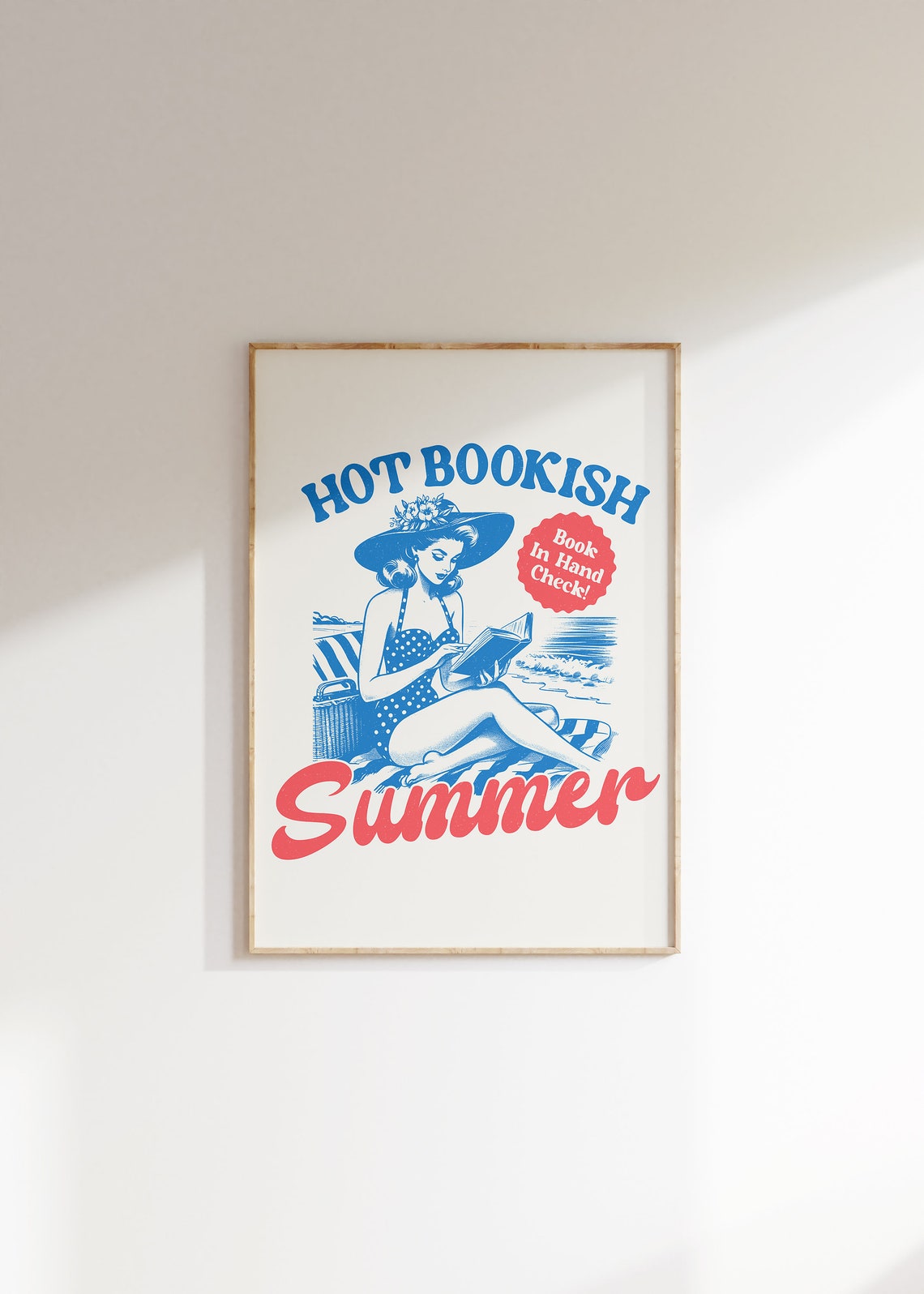 Hot Bookish Summer Vintage Retro Beach Reading Pin Up Poster - Image 4