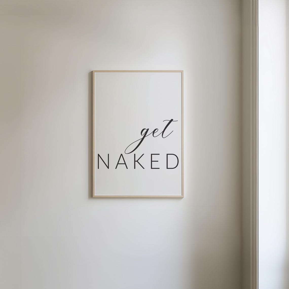 Get Naked Elegant Script Modern Minimalist Bathroom Wall Poster - Image 4