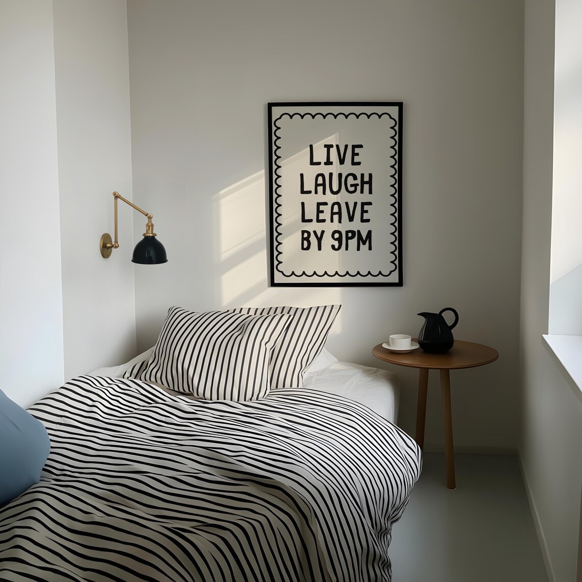 Live Laugh Leave By 9pm Typography Art Print - Image 3