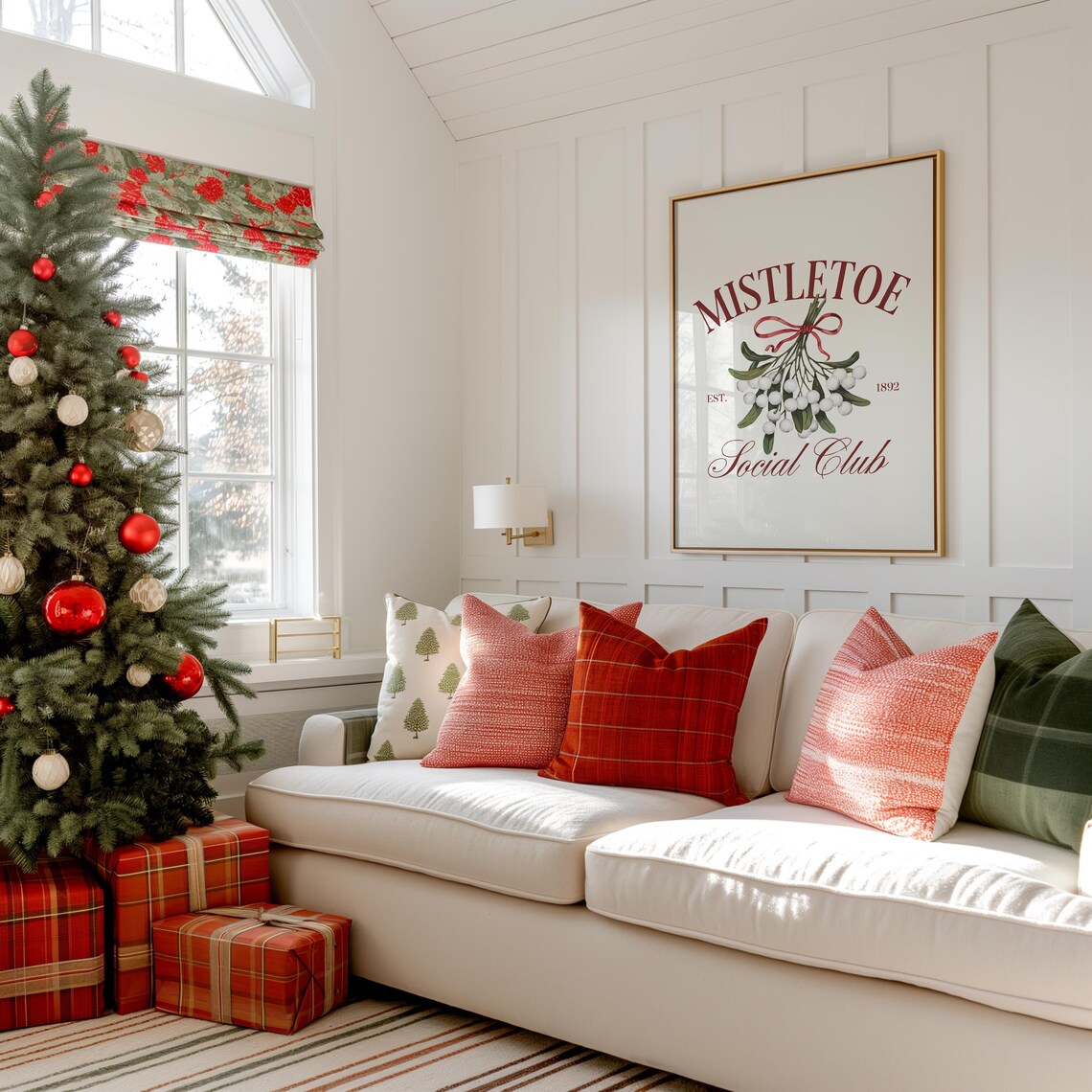 Mistletoe Social Club Botanical Christmas Holiday Art Poster - Image 4