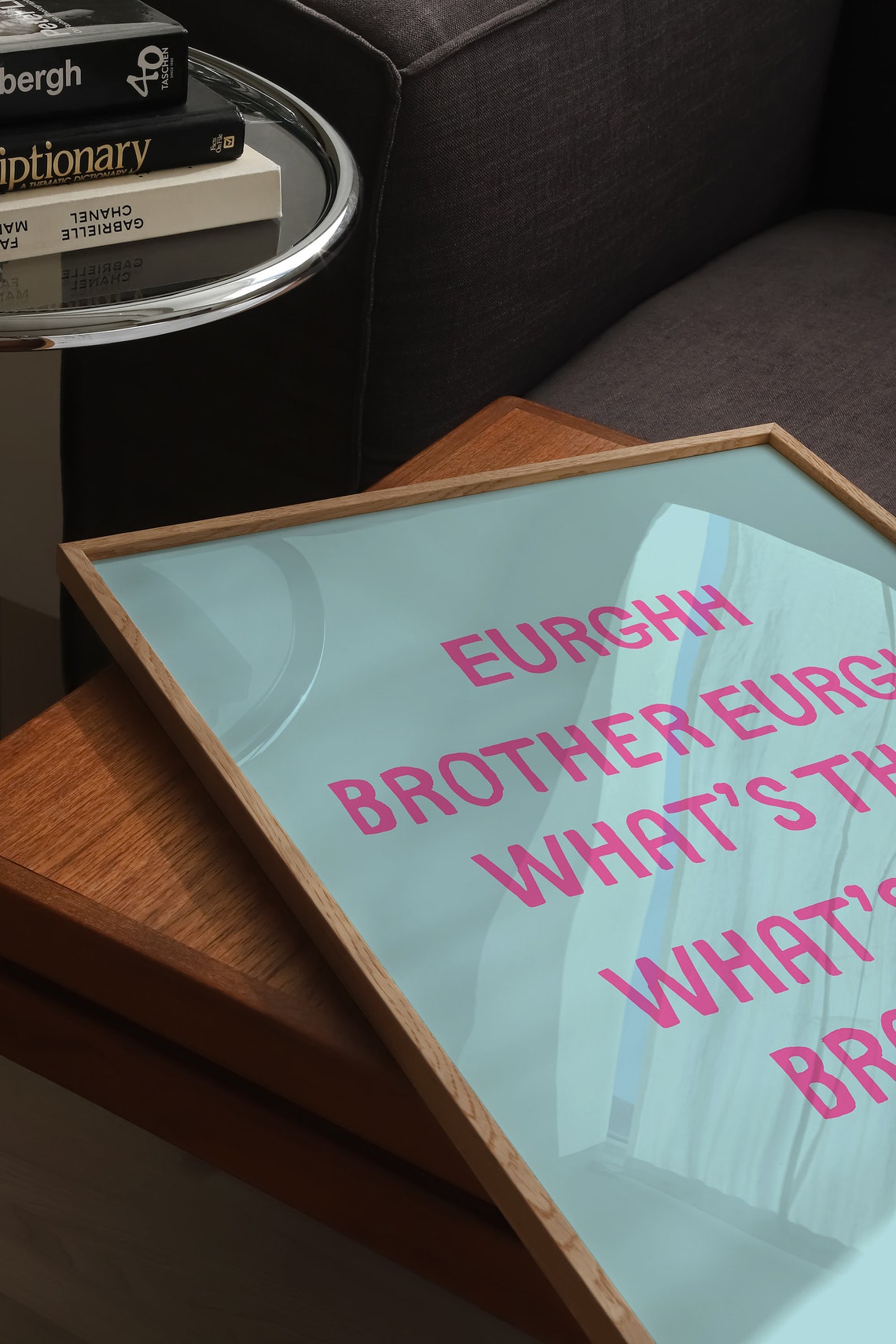 Eurghh Brother Whats That Funny Pink Mint Typography Quote Poster - Image 4