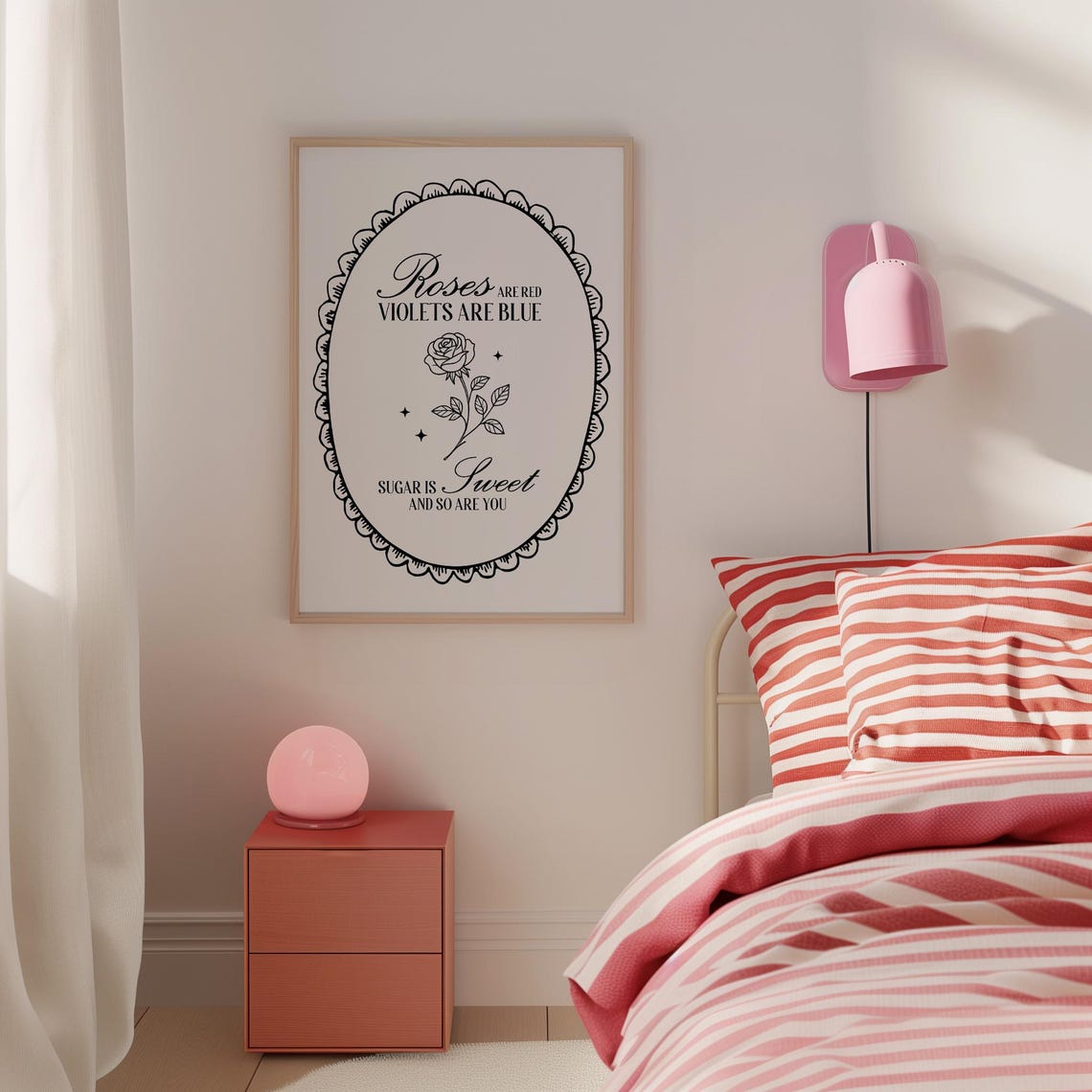 Roses Are Red Violets Are Blue Sweet Romantic Love Quote Poster - Image 3