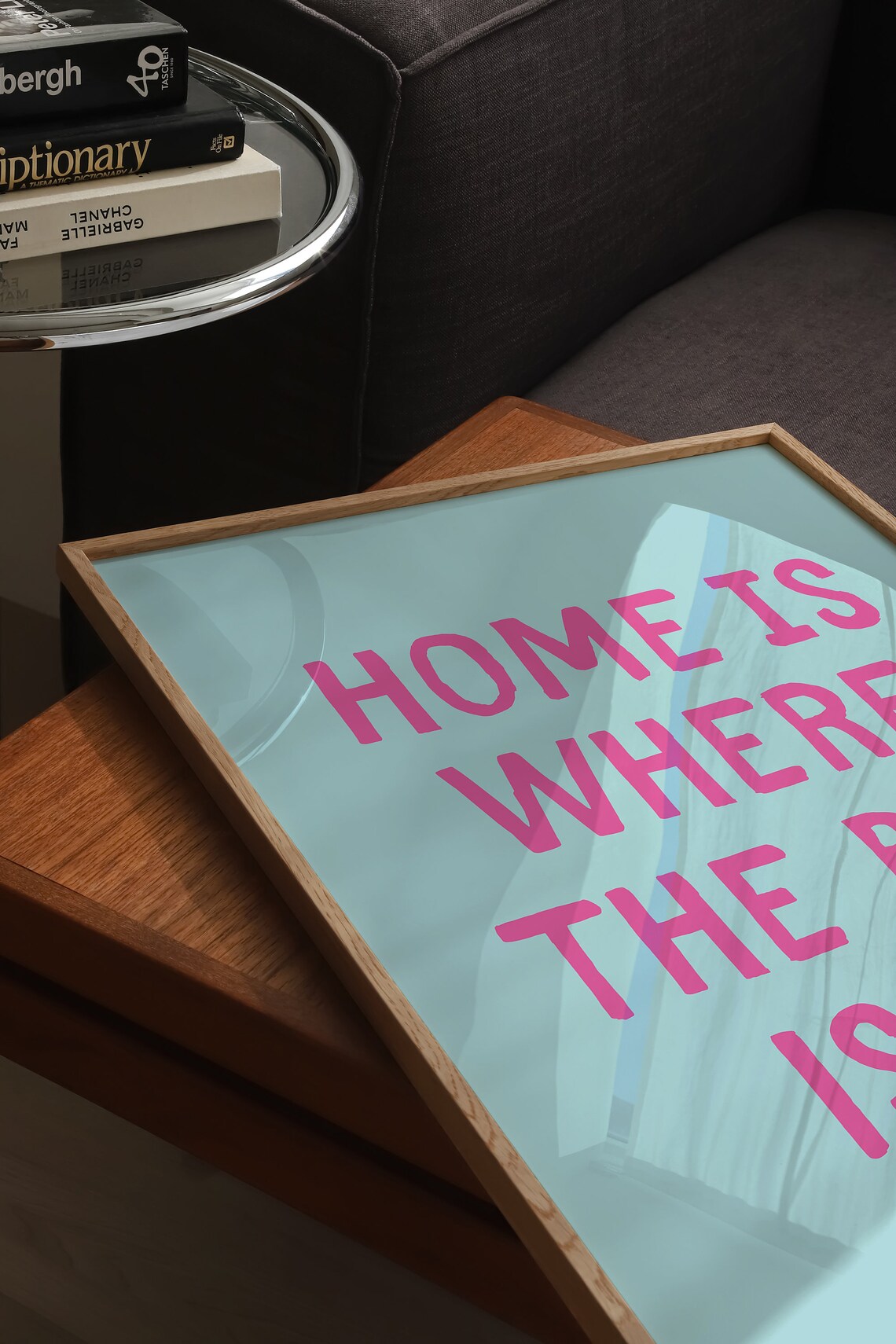 Home Is Where The Bra Isnt Funny Girly Pink Bedroom Quote Poster - Image 2